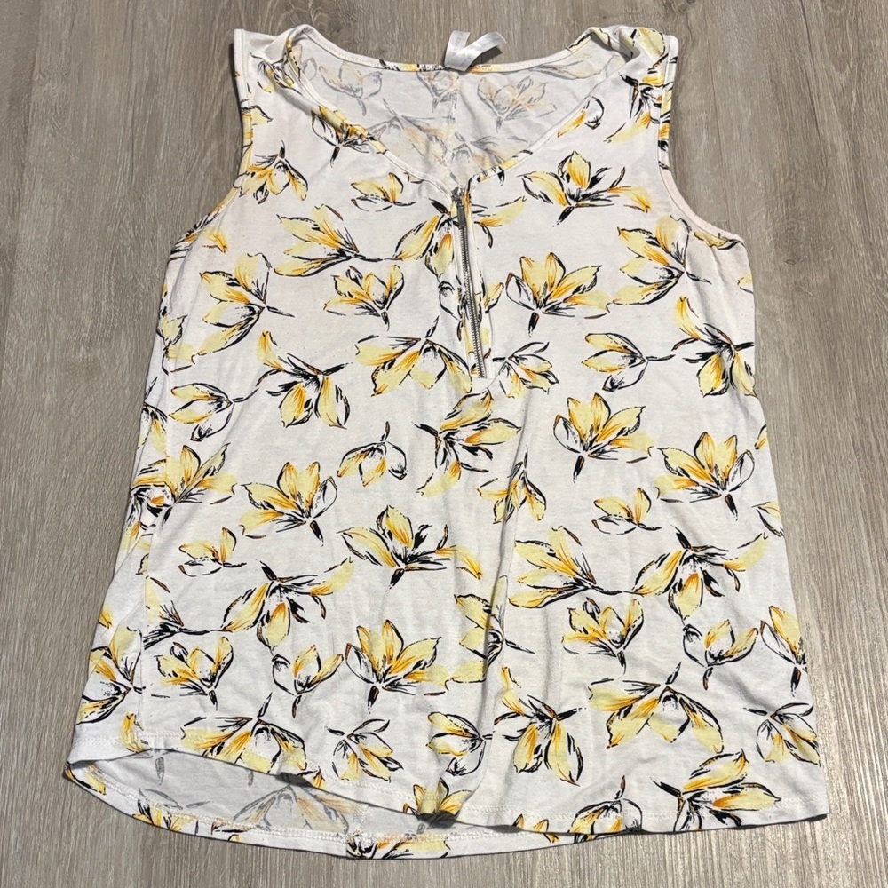 French Twist Yellow Floral Women's‎ Tank Top